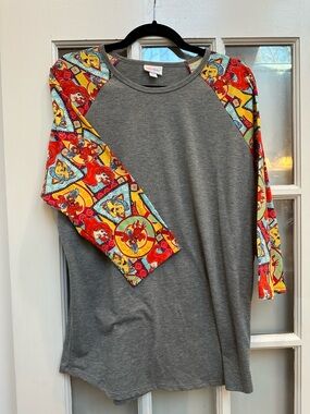 LuLaRoe Ariel Little Mermaid Disney’s Limited Edition Randy Baseball Tee Size XL